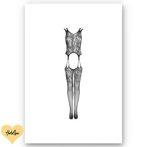 Obsessive Lingerie Bodystocking Musta