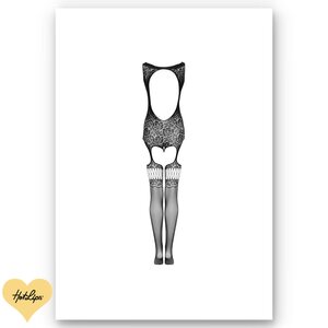 Obsessive Lingerie Bodystocking Musta S-L