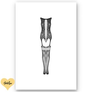 Obsessive Lingerie Bodystocking Musta S-L