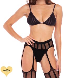 Rene Rofe Lingerie Straight Up 3 Osainen Setti Musta