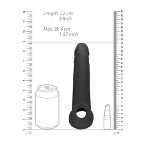 Real Rock Penisjatko 22 cm Musta