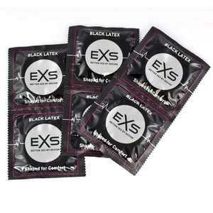 EXS Condoms Black Fantasy Mustat Kondomit 100kpl