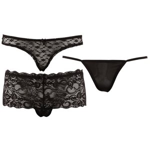 Cottelli Lingerie Pikkuhousut 3 kpl Setti Musta
