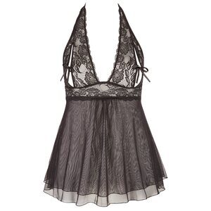 Cottelli Curves Babydoll Pitsikoristein Musta Pluskoko