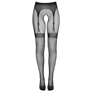 Cottelli Legwear Black Crotchless Tights