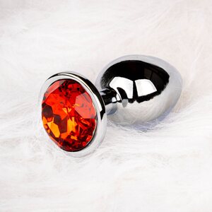 Ouch Round Gem Metallinen Anaalitappi hopea
