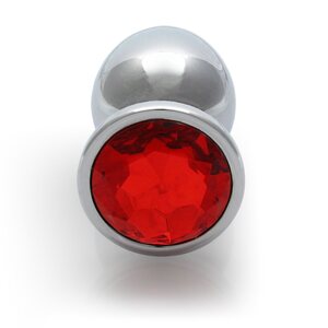 Ouch Round Gem Metallinen Anaalitappi hopea