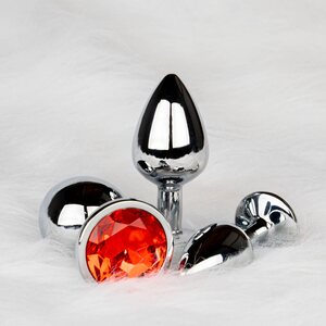 Ouch Round Gem Metallinen Anaalitappi hopea
