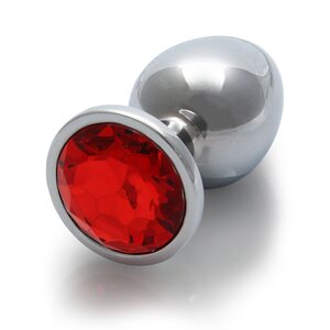 Ouch Round Gem Metallinen Anaalitappi hopea