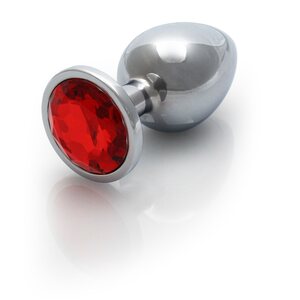 Ouch Round Gem Metallinen Anaalitappi hopea