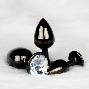 Ouch Round Gem Metallinen Anaalitappi Gunmetal