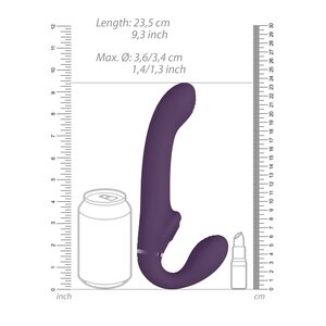 Vive Ai - Triple Action Silicone Dual Vibrating & Air Wave Title Strapless Strap On