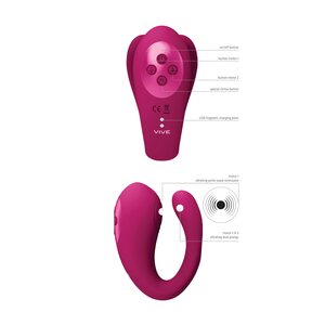 Vive Yoko Triple Action Vibrating Dual Prongs & Pulse Wave Stimulator