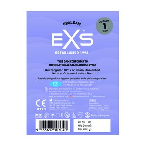 EXS Condoms Oral Latex Dams Suuseksisuojat