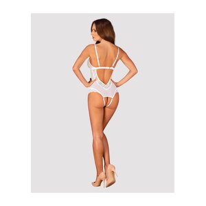Obsessive Lingerie Heavenlly Sheer Crotchless Teddy – White