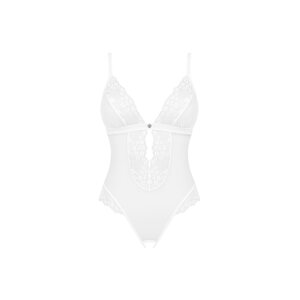 Obsessive Lingerie Heavenlly Sheer Crotchless Teddy – White