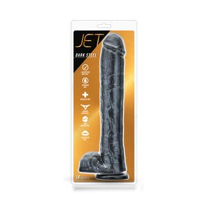 Blush Novelties Jet Dark Steel Carbon Metallic Dildo