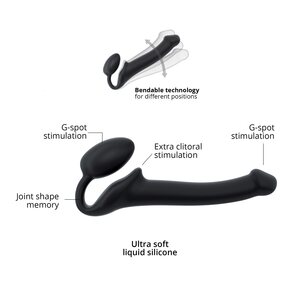Strap On Me Silicone Bendable Strap-On Musta