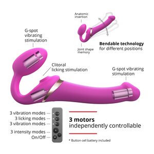 Strap On Me Multi Orgasm Bendable Strap On Kaukosäädettävä roosa