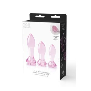 Dream Toys Glaze Glass Rosebud Anal Training Set