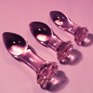 Dream Toys Glaze Glass Rosebud Anal Training Set