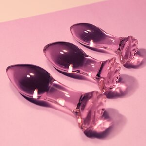 Dream Toys Glaze Glass Rosebud Anal Training Set