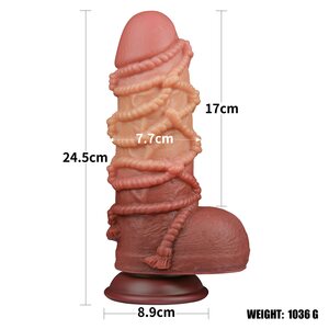 Lovetoy Nature Cock Dual Layer Silicone Cock With Rope