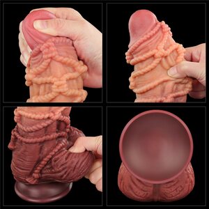 Lovetoy Nature Cock Dual Layer Silicone Cock With Rope