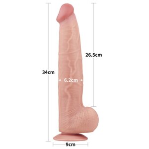 Lovetoy Dildo Sliding Skin Dual Layer Dong 34.2 cm
