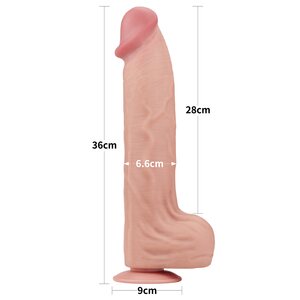 Lovetoy Dildo Sliding Skin Dual Layer Dong 35.56 cm
