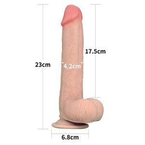 Lovetoy Dildo Sliding Skin Dual Layer Dong 23 cm