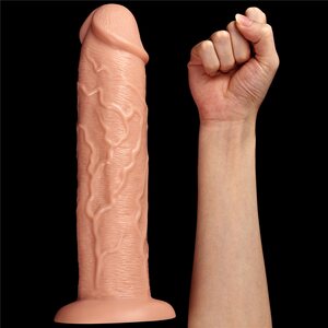 Dildo 28 cm Vaalea imukupilla