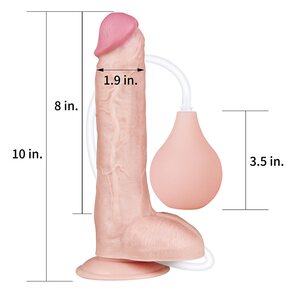 Laukeava Dildo Vaalea 25 cm