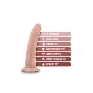 Blush Novelties Dr.Skin Plus Dildo 7 tuumaa Vaalea