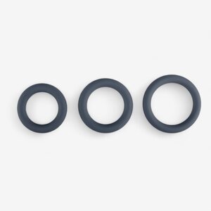 Boners 3-Piece Cock Ring Set - Grey