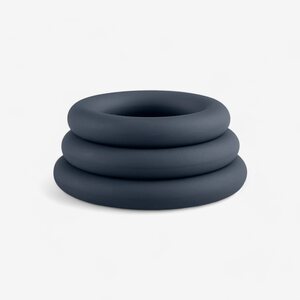 Boners 3-Piece Cock Ring Set - Grey
