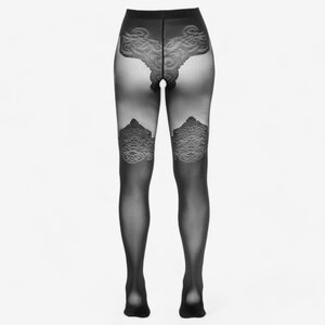 Cottelli Legwear Open Crotch Black Tights