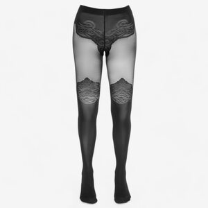 Cottelli Legwear Open Crotch Black Tights