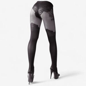 Cottelli Legwear Open Crotch Black Tights