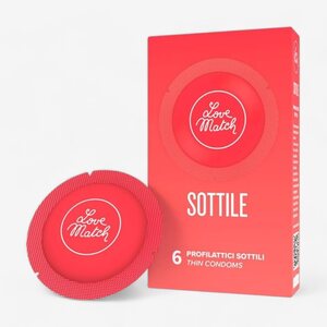 Love Match Sottile Thin Condoms 6 pcs