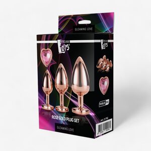Dream Toys Metal Butt Plug Set of 3 – Gold Finish