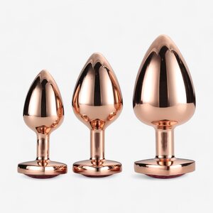 Dream Toys Metal Butt Plug Set of 3 – Gold Finish