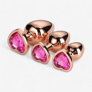 Dream Toys Metal Butt Plug Set of 3 – Gold Finish