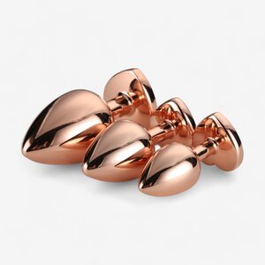 Dream Toys Metal Butt Plug Set of 3 – Gold Finish