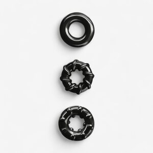 NS Novelties Black Power Rings 3 pcs