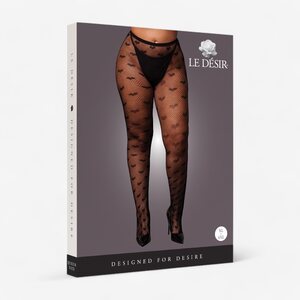 Le Desir Heart Patterned Tights - Plus Size