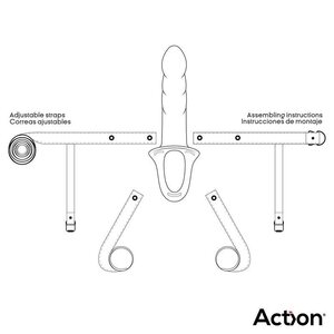 Action Kevin Hollow Strap On Dildo and Harness S