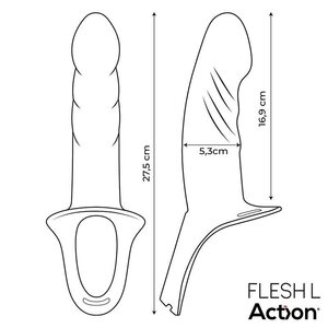 Action Kevin Hollow Strap On Dildo and Harness S