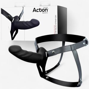 Action Kevin Hollow Strap On Dildo and Harness L