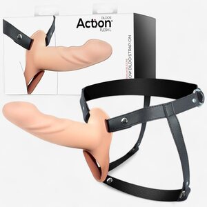 Action Kevin Hollow Strap On Dildo and Harness L